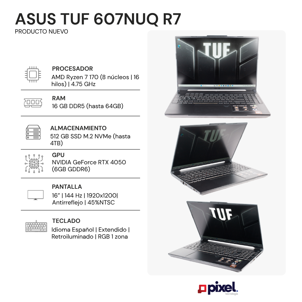 Laptop Asus TUF 607NUQ R7