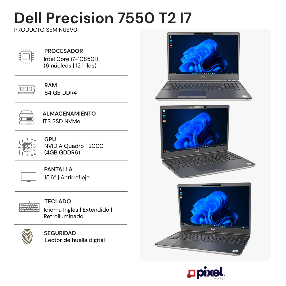 Laptop Dell Precision 7550 T2 i7