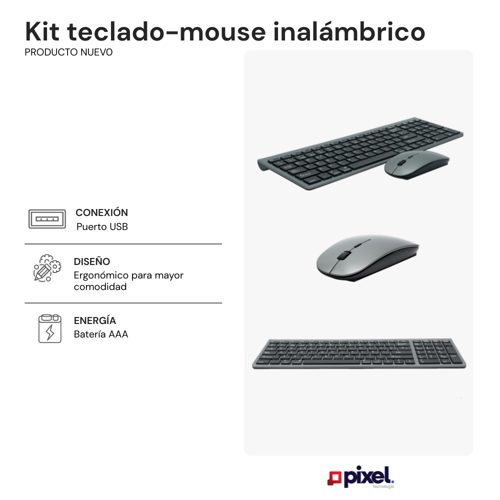 Kit teclado mouse inalambrico