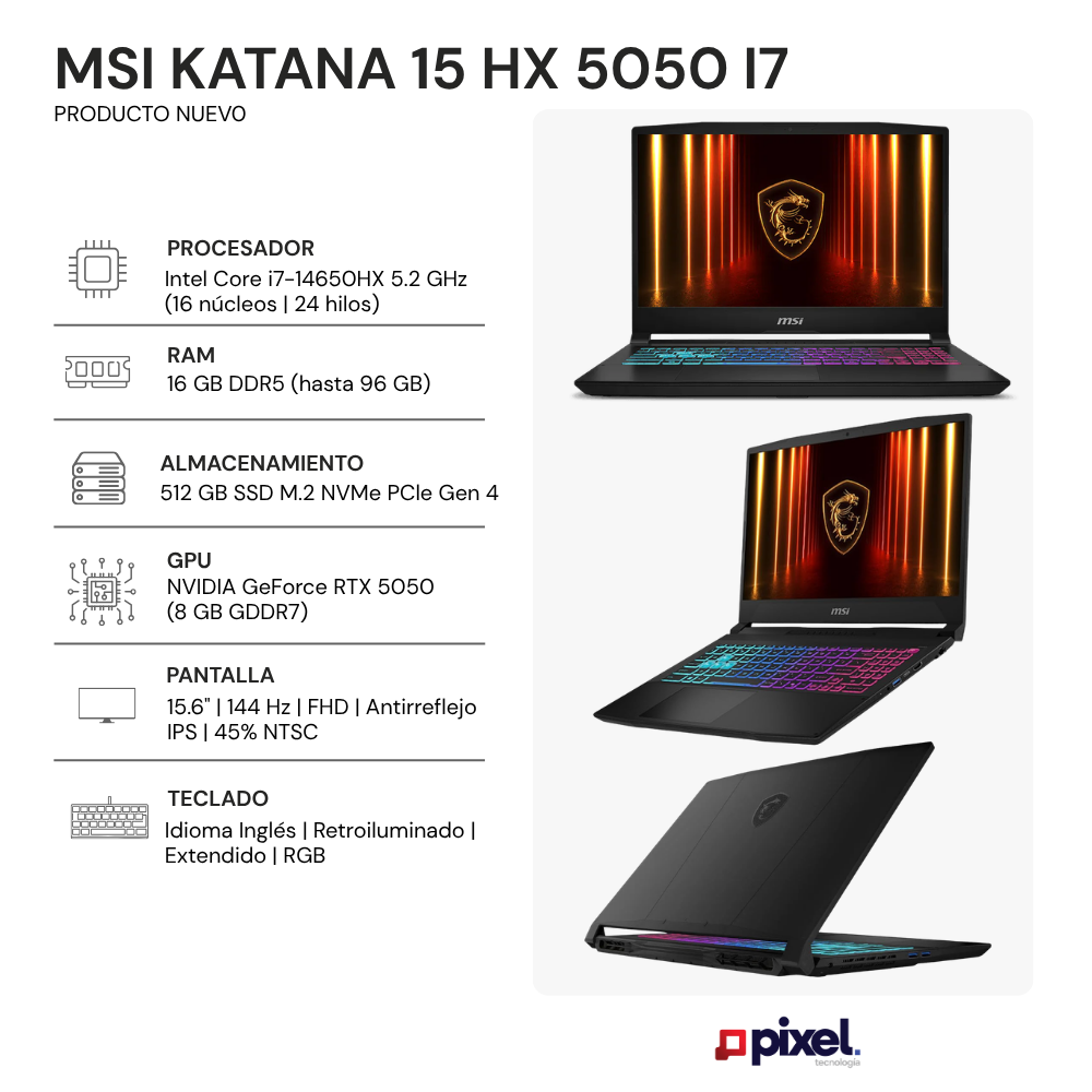 Laptop MSI Katana 15 HX B14WWEK 5050 I7