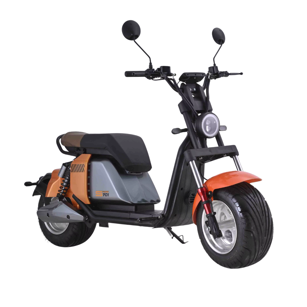 Motocicleta electrica Naranja YAAM 2000w Bat Litio intercambiable 20Ah