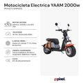 Motocicleta electrica Naranja YAAM 2000w Bat Litio intercambiable 20Ah
